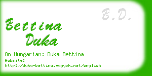 bettina duka business card